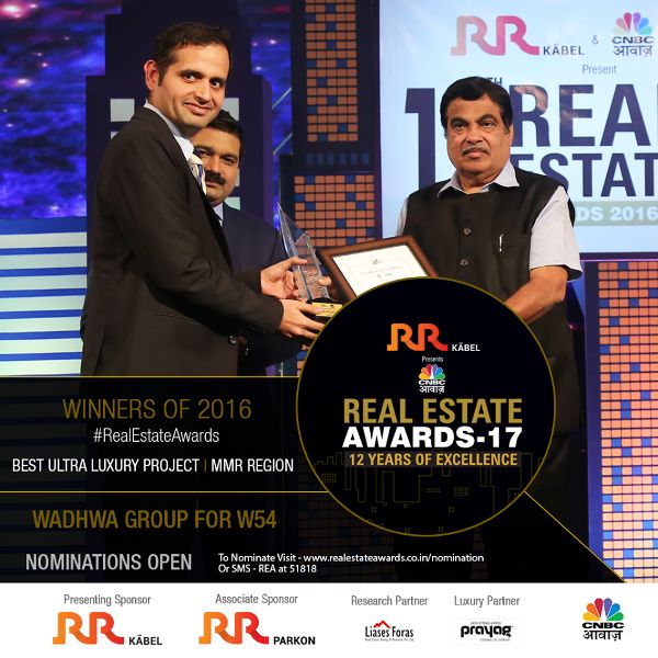 W54 By Wadhwa Group awarded Best Ultra Luxury Project at the 11th Real Estate Awards Update